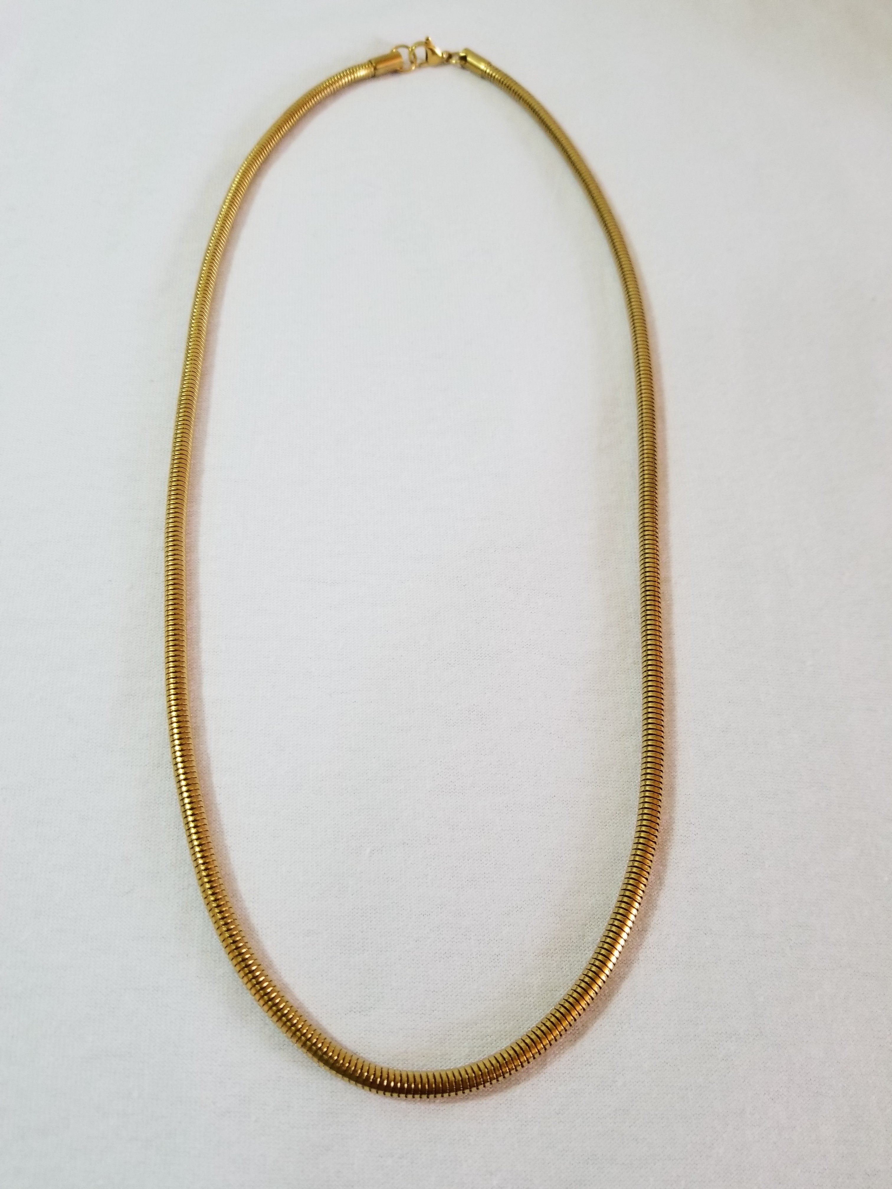Cadena cola de serpiente dorada 3mm acero inoxidable