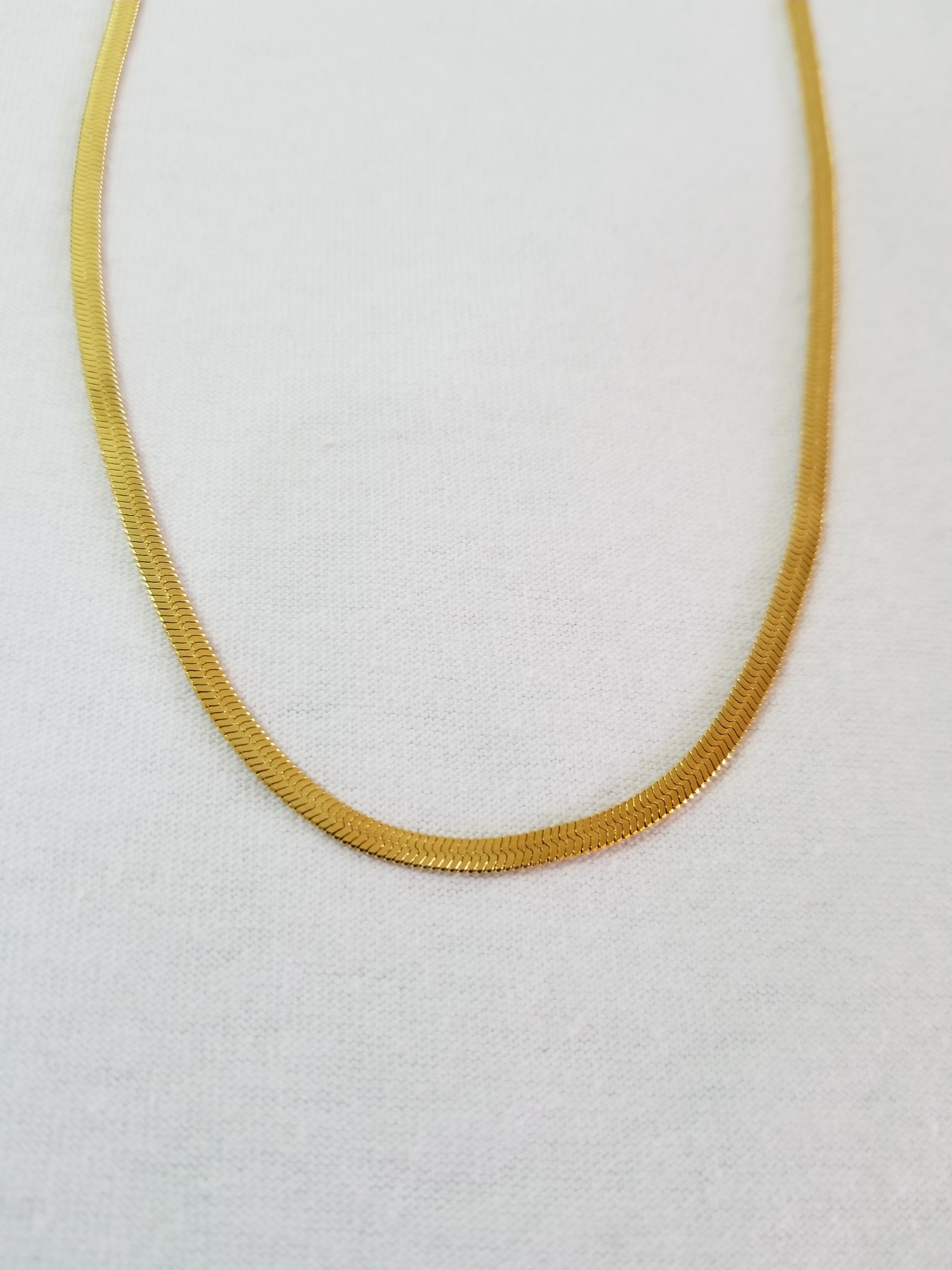 Cadena cola de serpiente plana dorada 3mm acero inoxidable