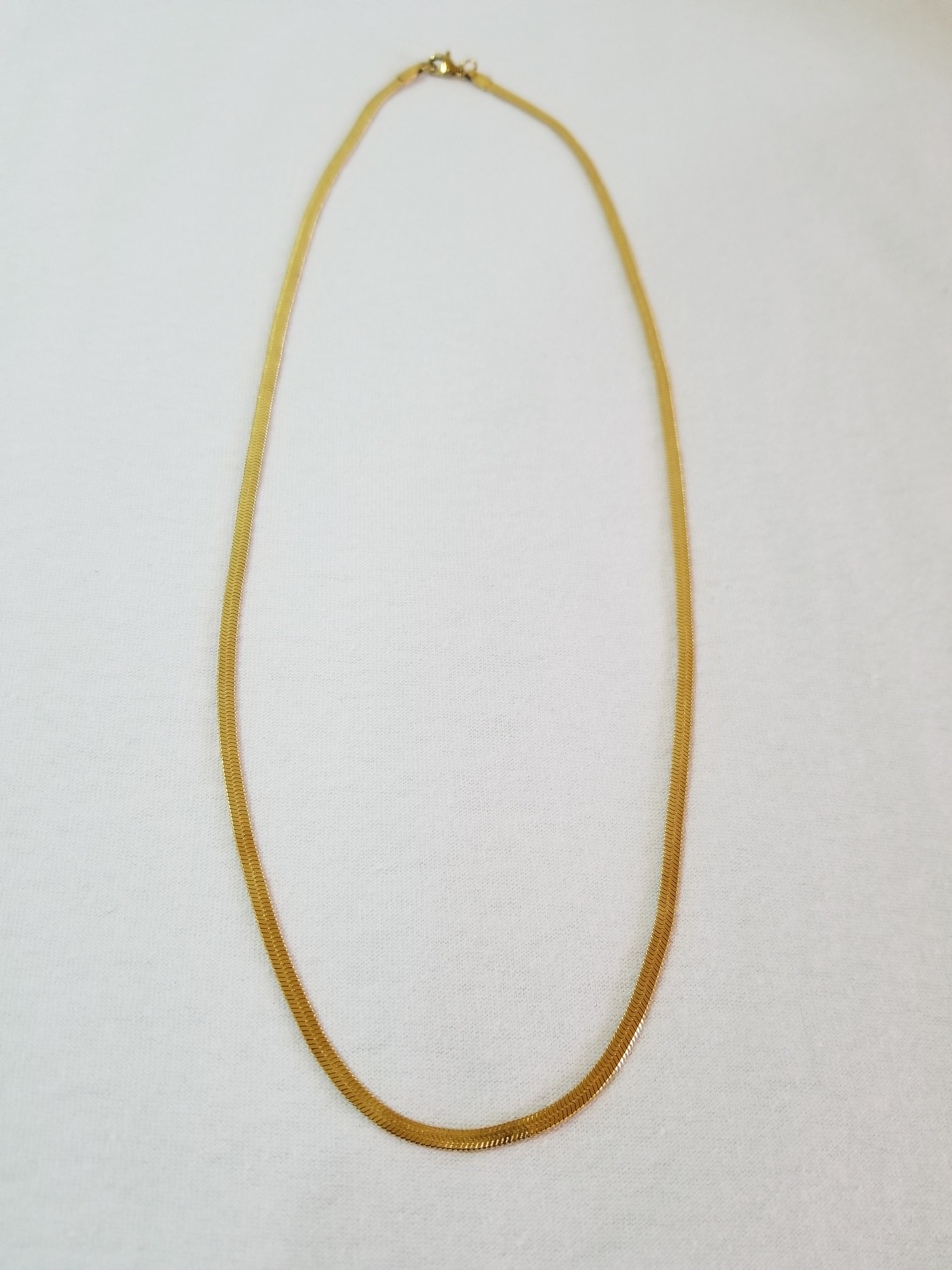Cadena cola de serpiente plana dorada 3mm acero inoxidable