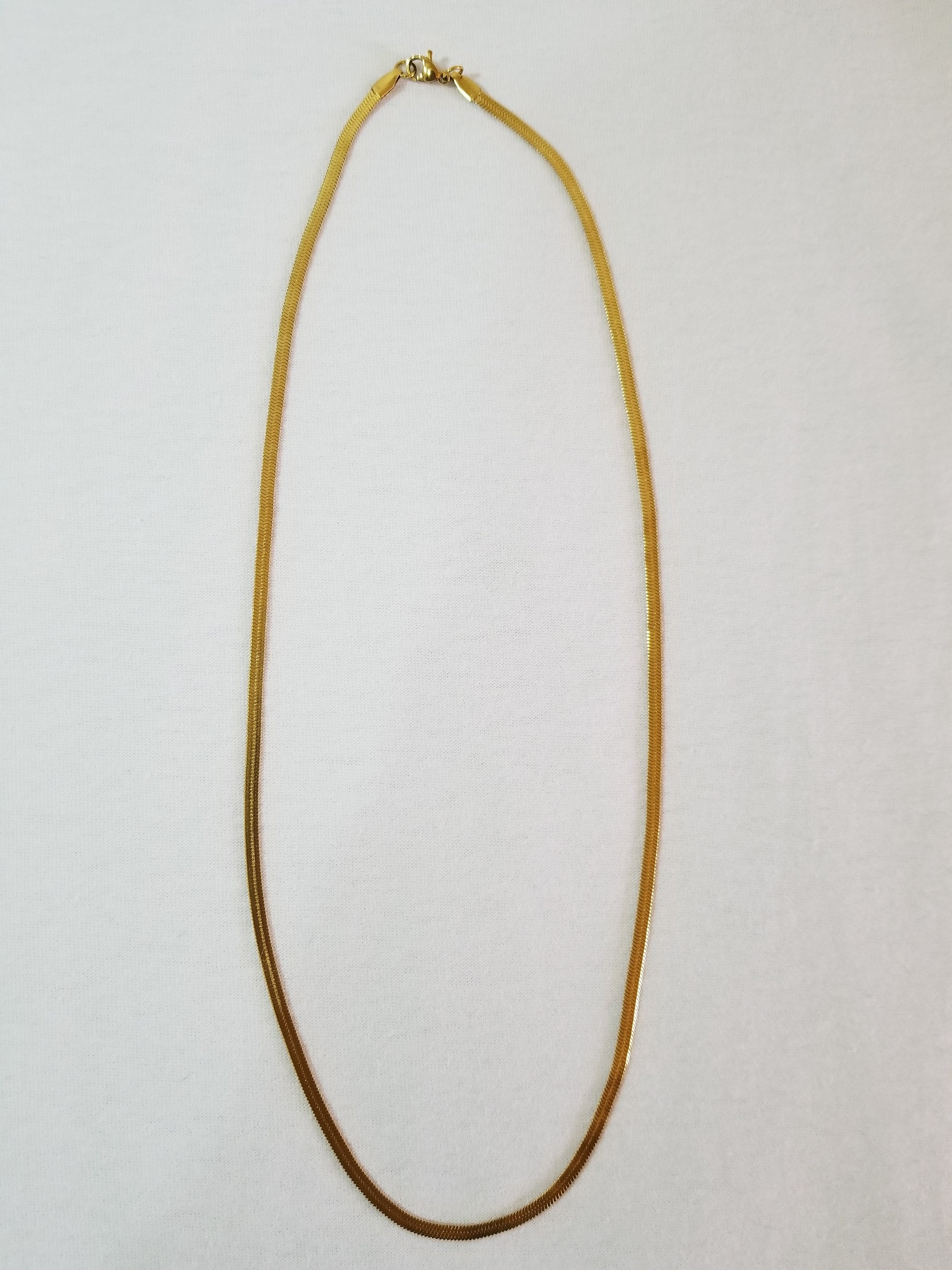 Cadena cola de serpiente plana dorada 3mm acero inoxidable