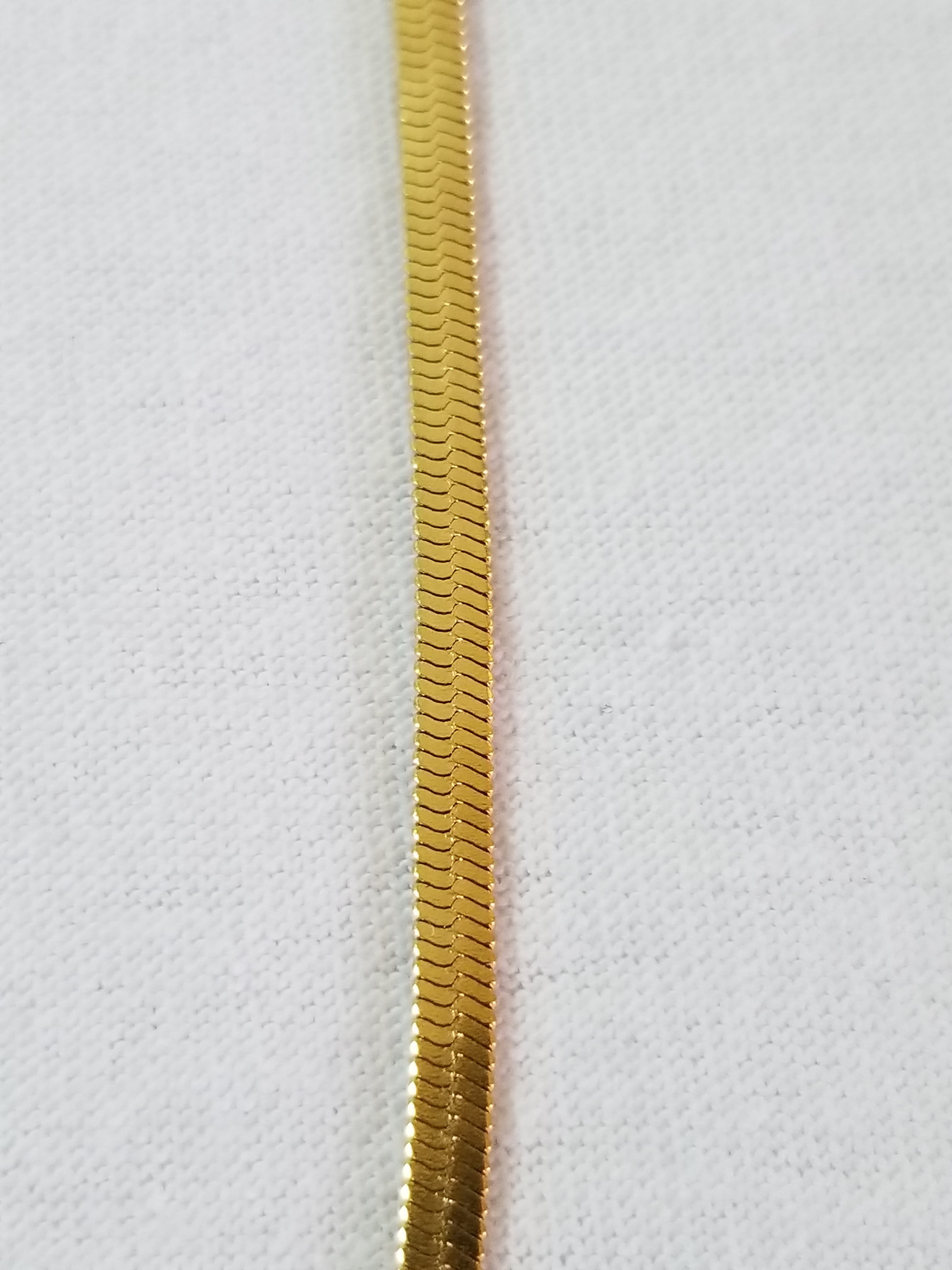Cadena cola de serpiente plana dorada 3mm acero inoxidable