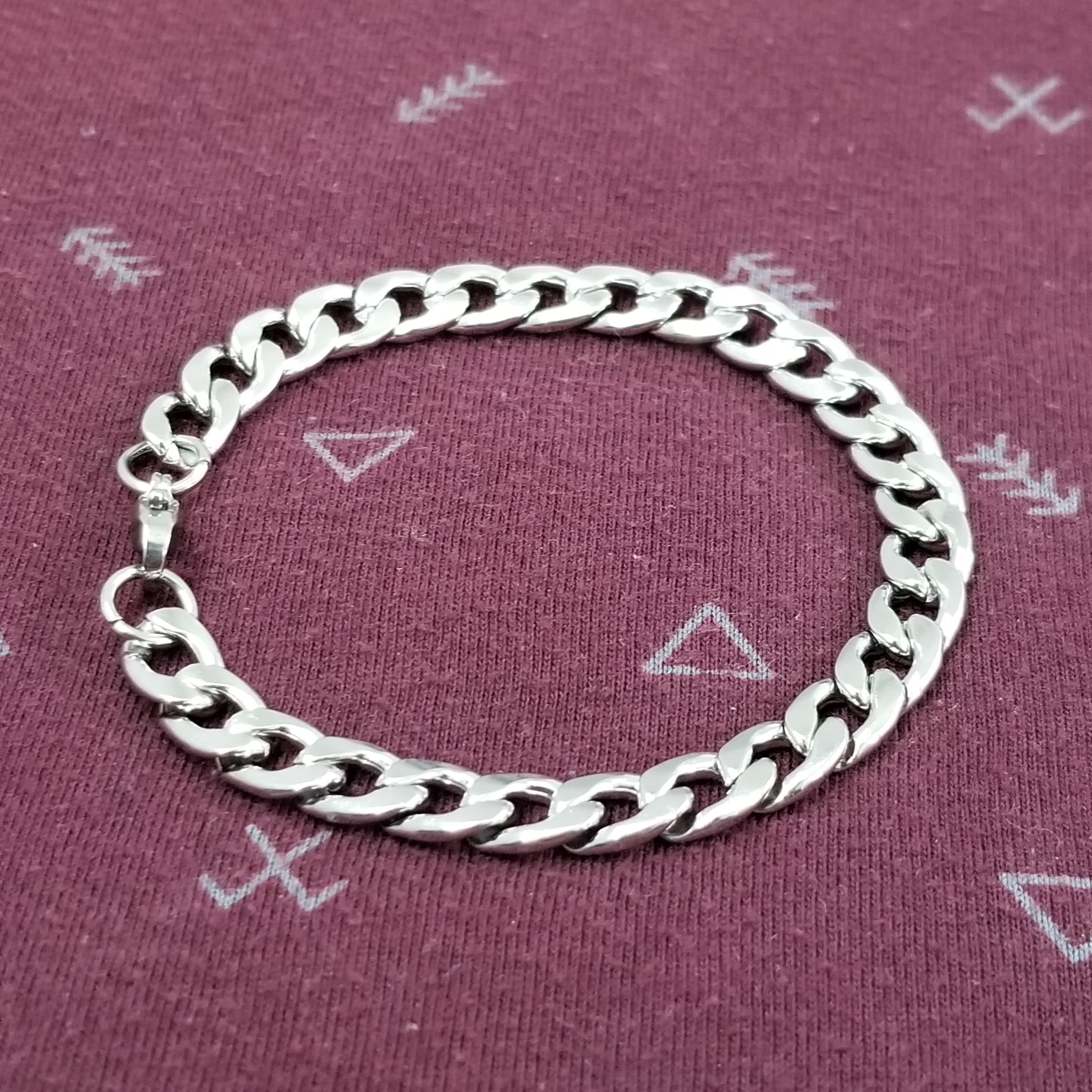 Pulsera cubana 7mm acero inoxidable