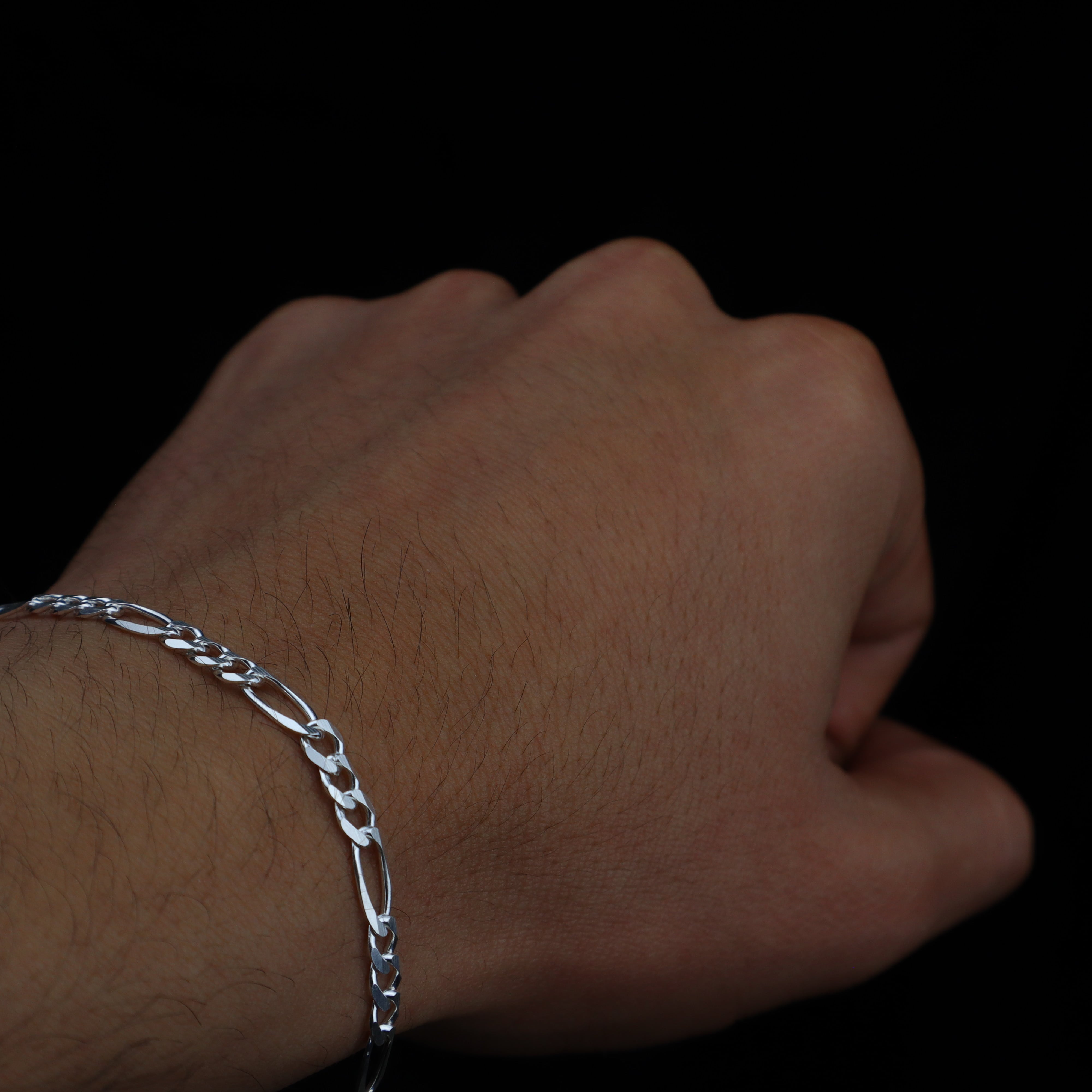 Pulsera figaro 4mm Plata 925