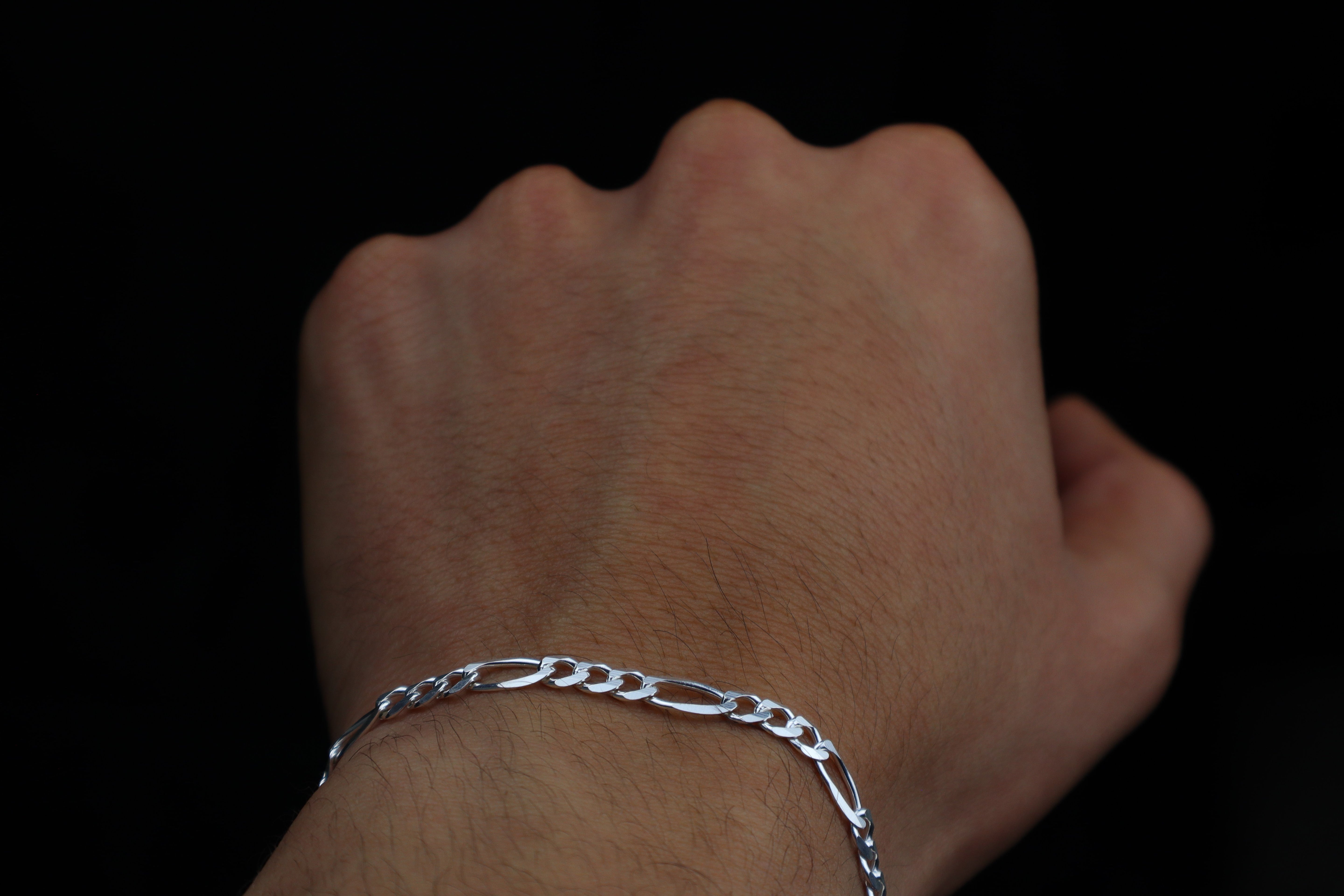 Pulsera figaro 4mm Plata 925
