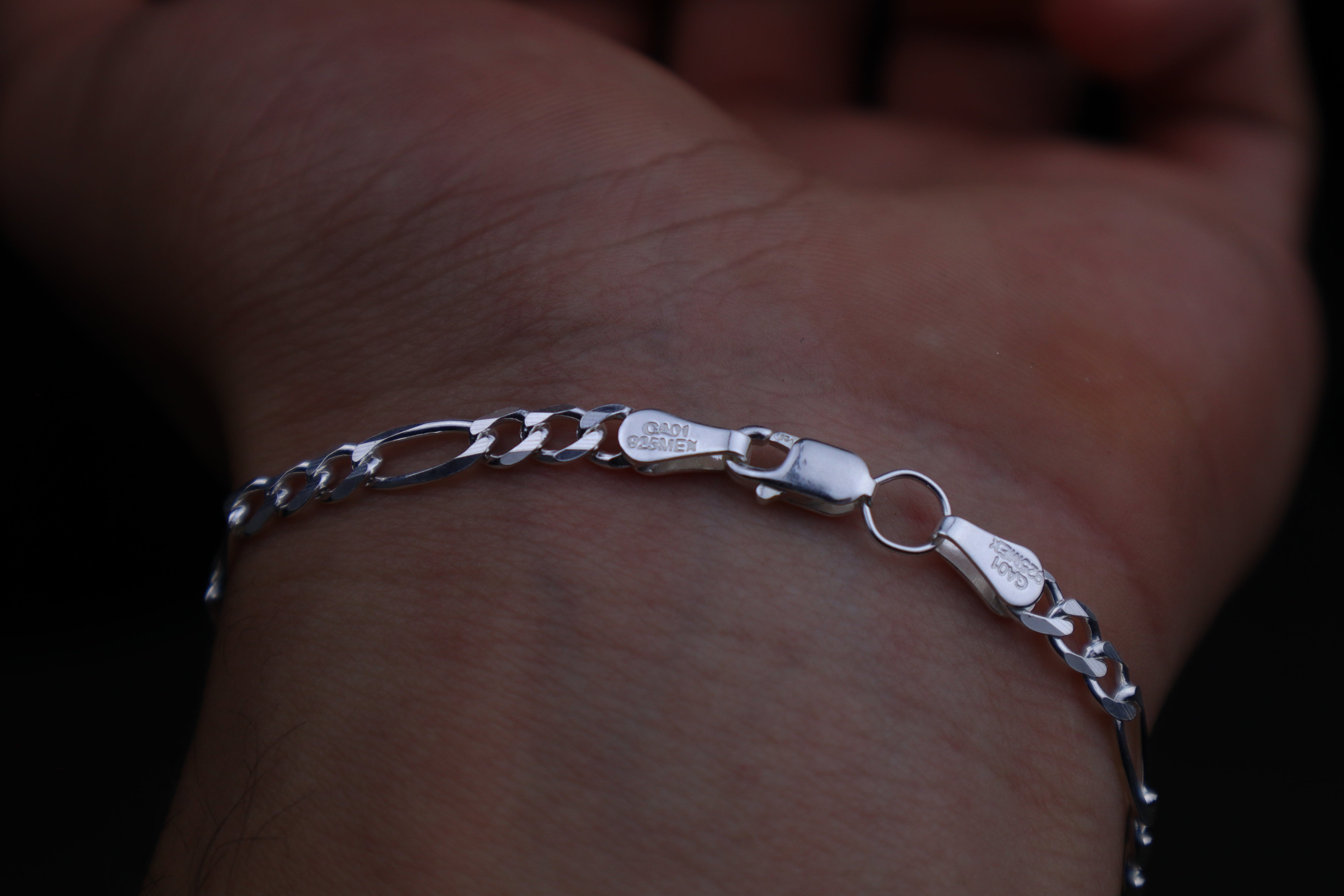 Pulsera figaro 4mm Plata 925