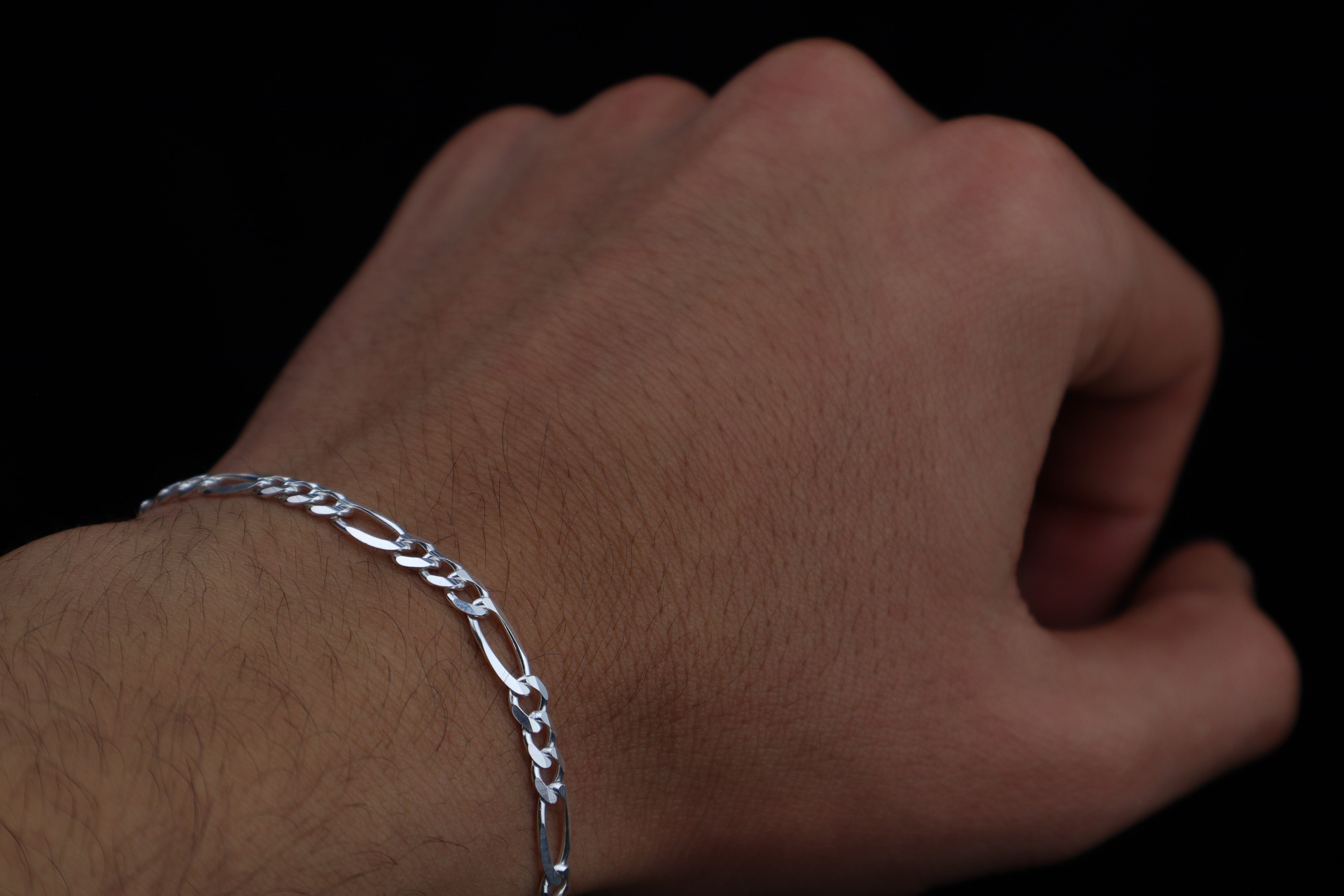 Pulsera figaro 4mm Plata 925