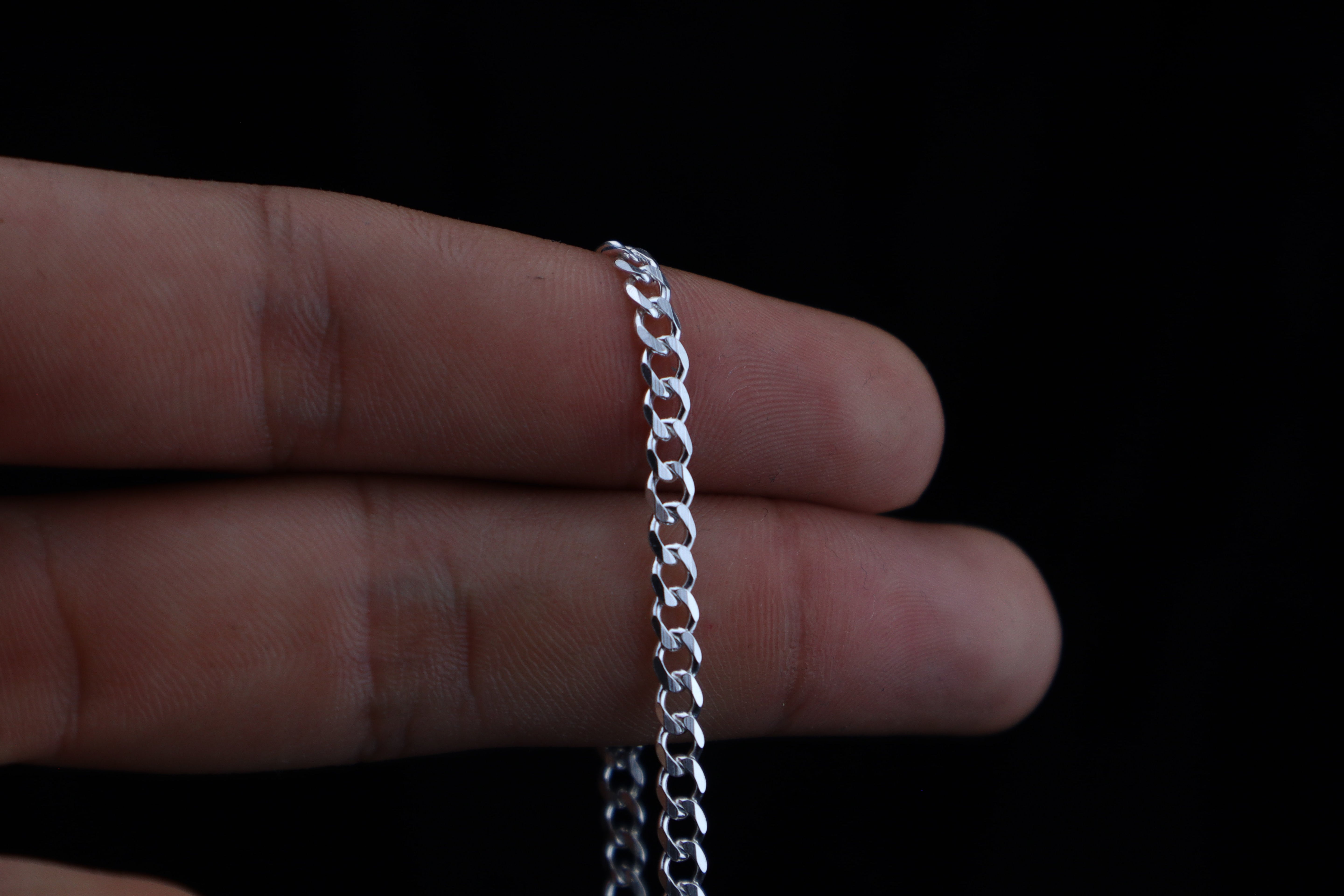 Cadena cubana 3mm Plata 925