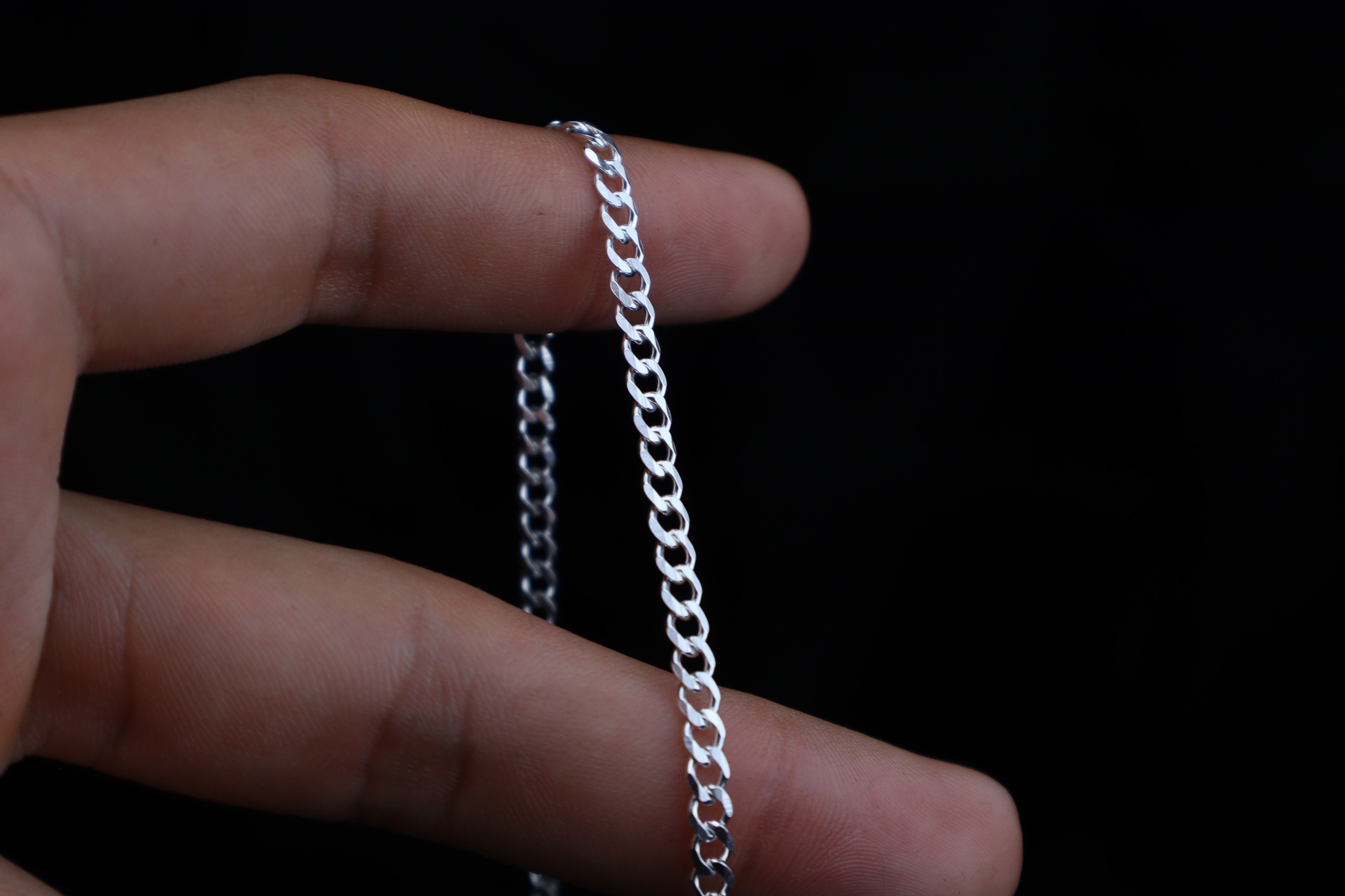Cadena cubana 3mm Plata 925