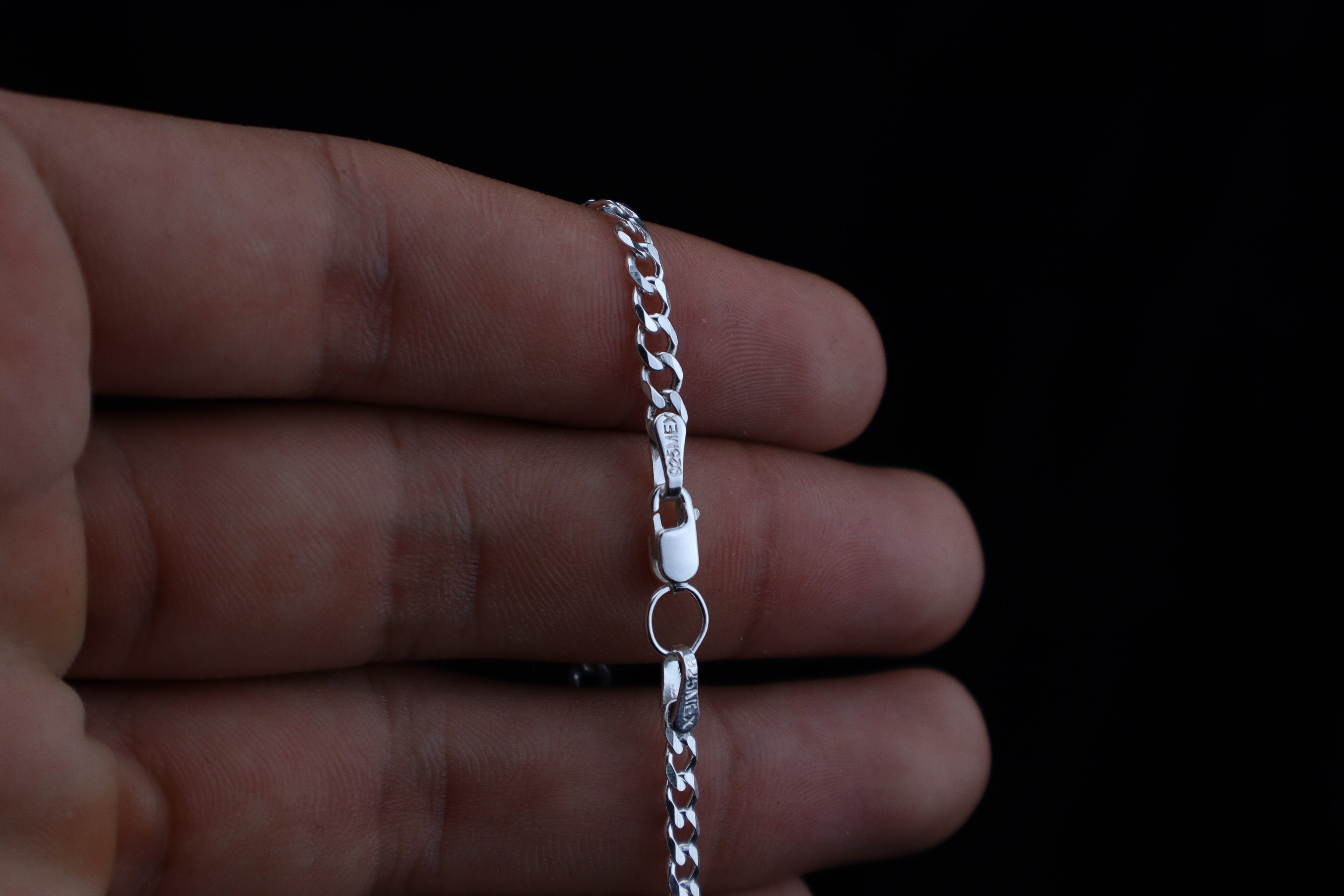 Cadena cubana 3mm Plata 925