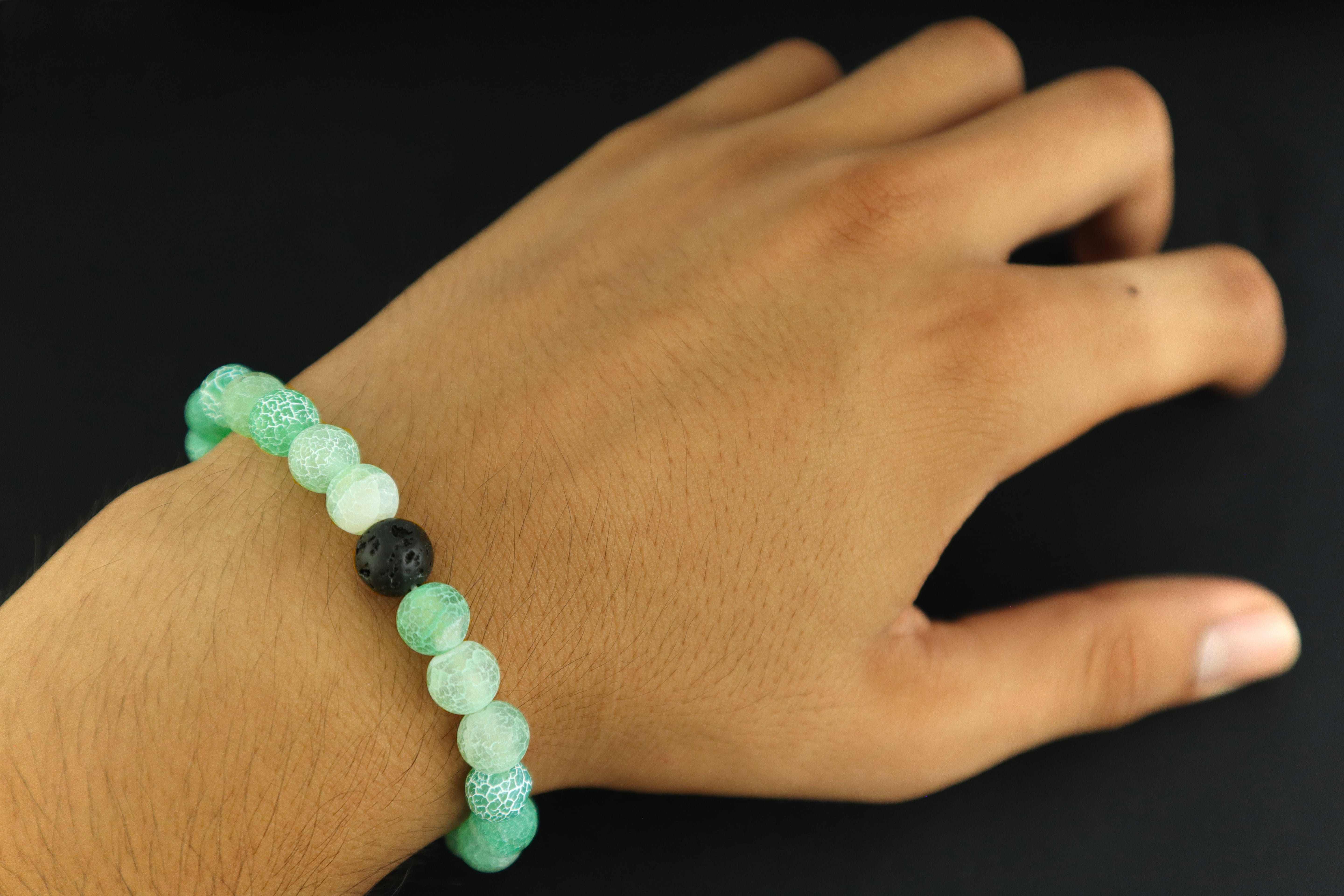 Pulseras de la distancia color aqua con negro