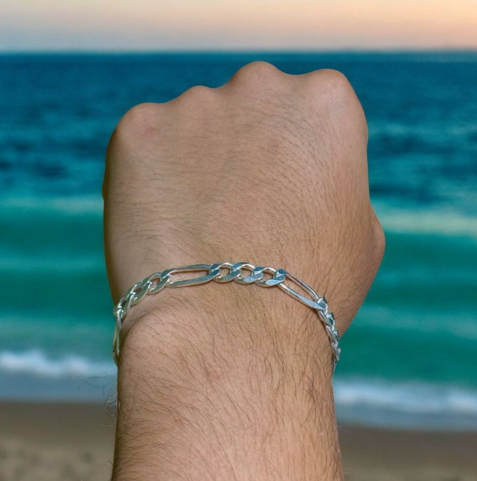 Pulsera figaro mediana plata 925