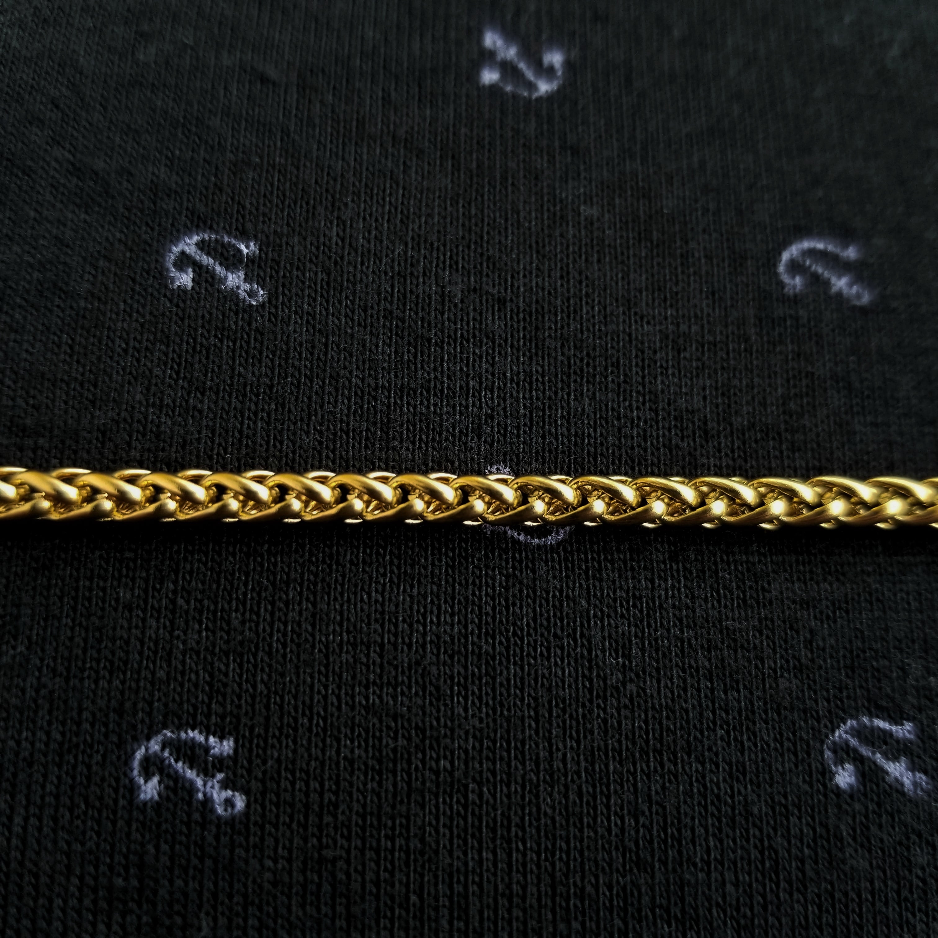 Cadena trenzada dorada 3mm acero inoxidable