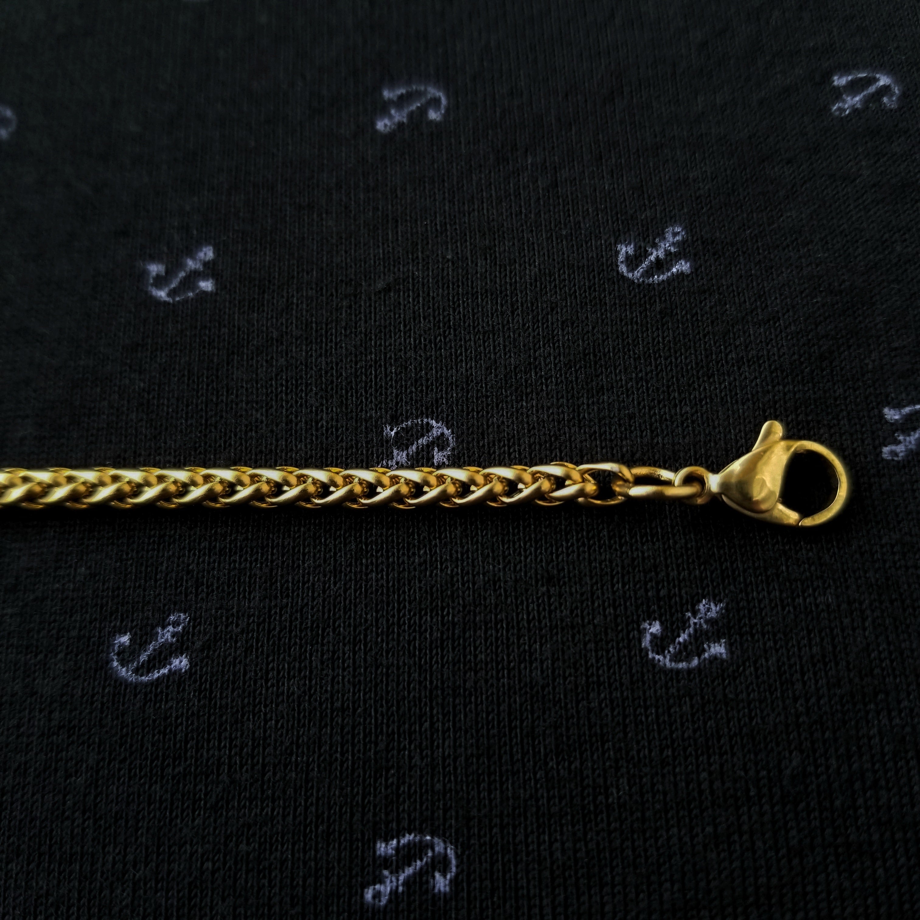 Cadena trenzada dorada 3mm acero inoxidable