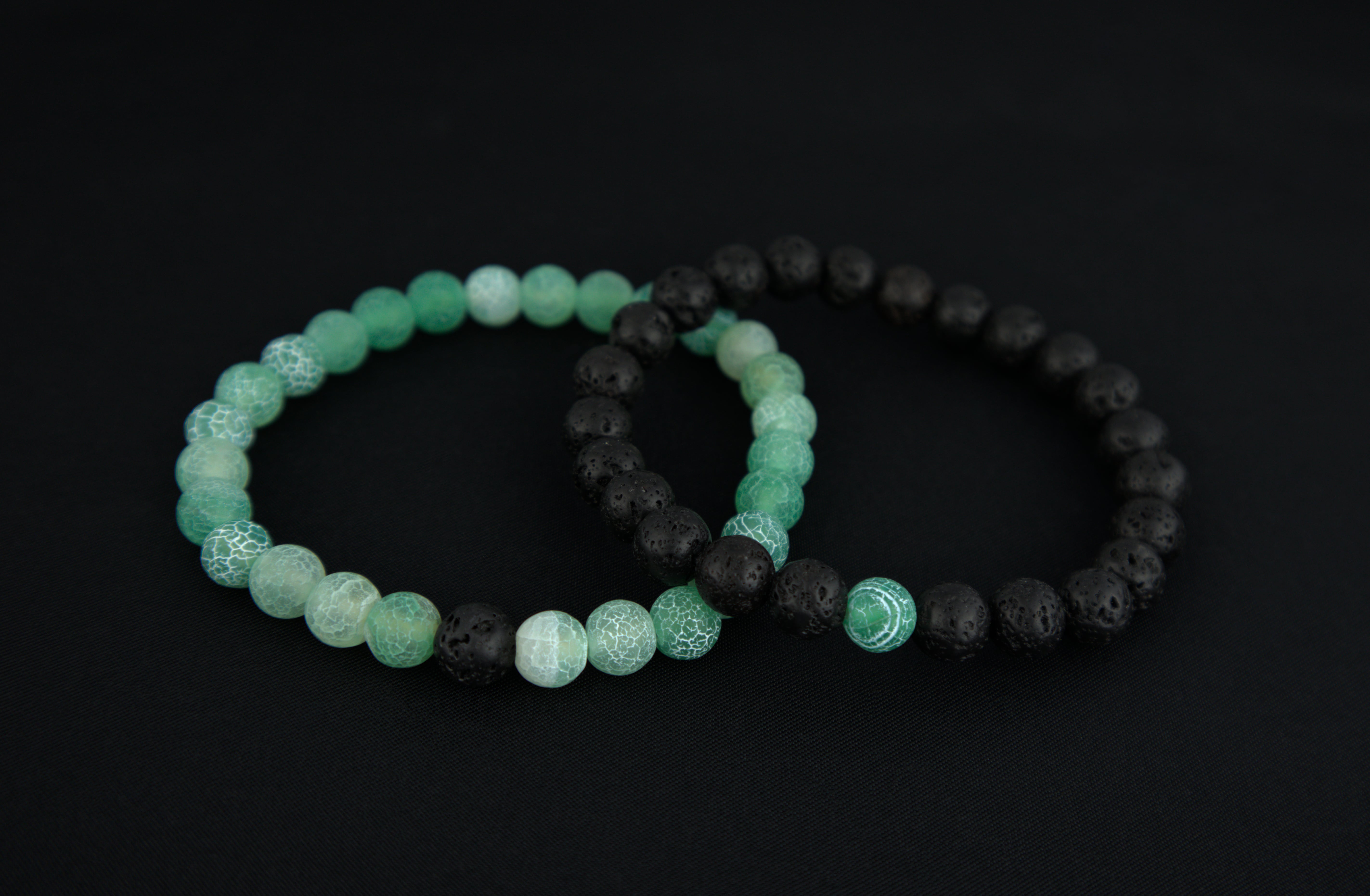 Pulseras de la distancia color aqua con negro