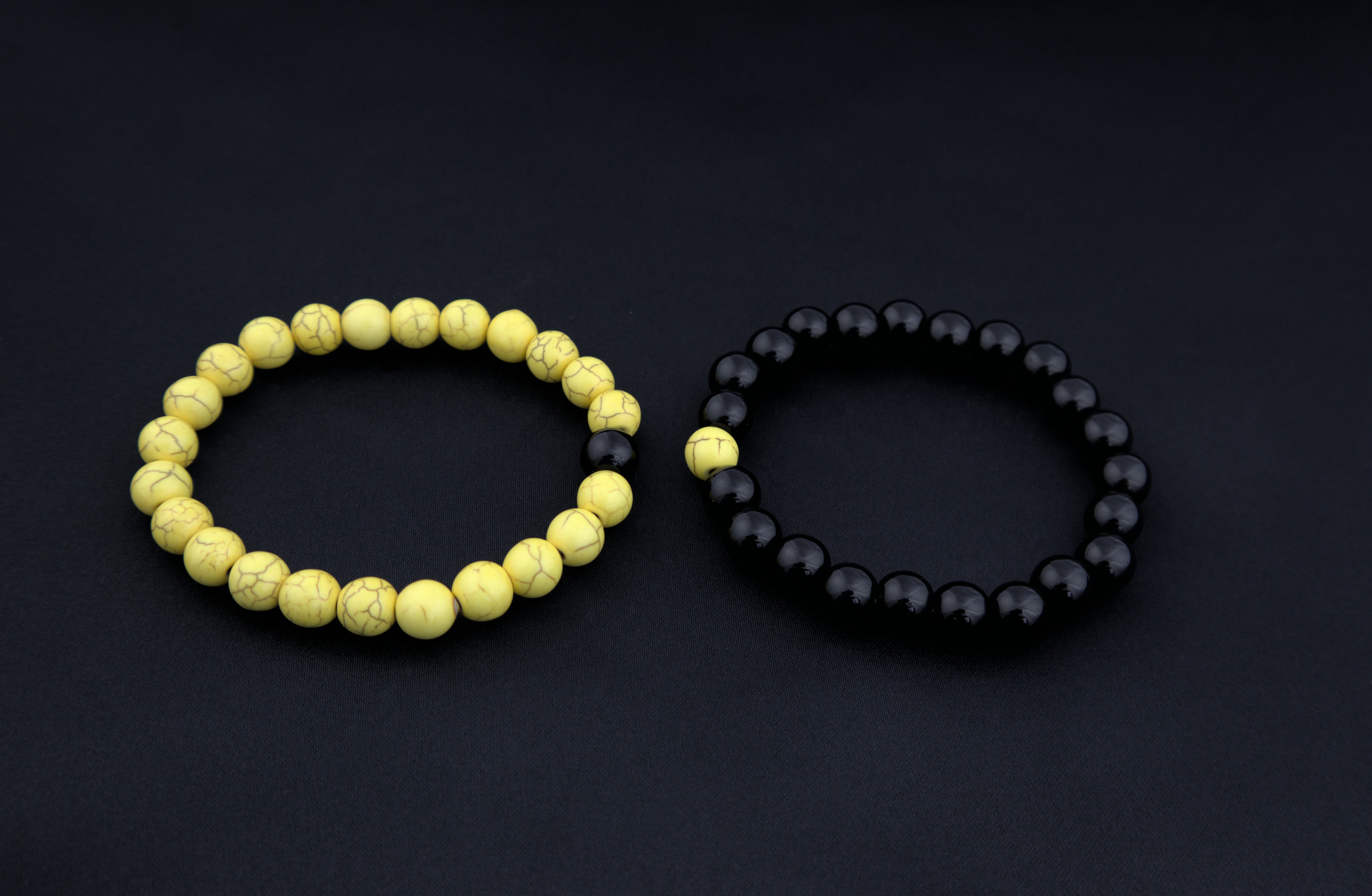Pulseras de la distancia color amarillo y negro