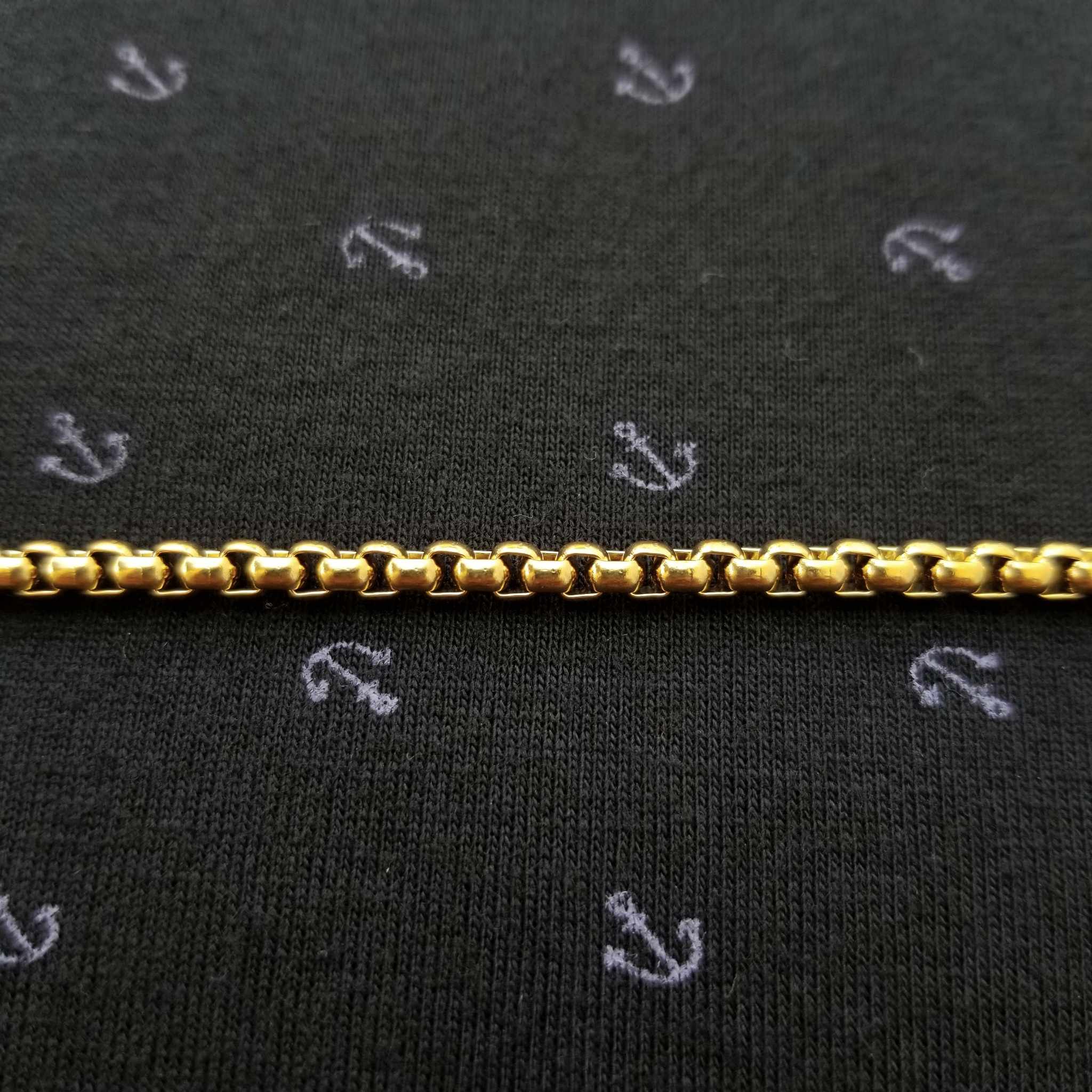 Cadena veneciana dorada 3mm acero inoxidable