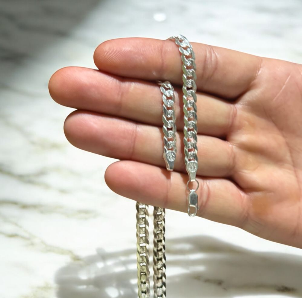 Cadena cubana 6mm plata 925