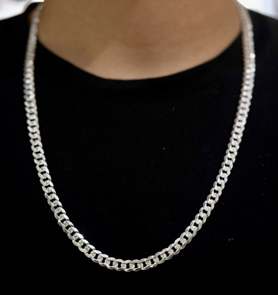 Cadena cubana 6mm plata 925